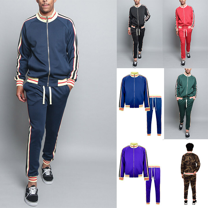 Men’s Workout Sports Jogger Track Pants & Jacket Track Suit Set ST575EY