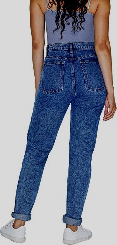 AMERICAN APPAREL LADIES HI-WAIST JEANS MEDIUM WASH 100% COTTON CHOICE OF SIZE