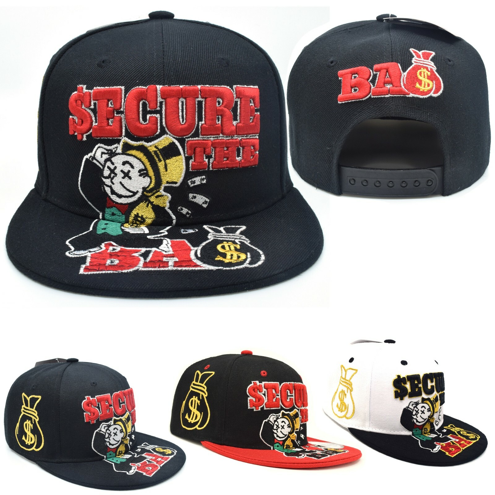 Secure the Bag Money Adult Adjustable $ecure Snap back hat Cap New