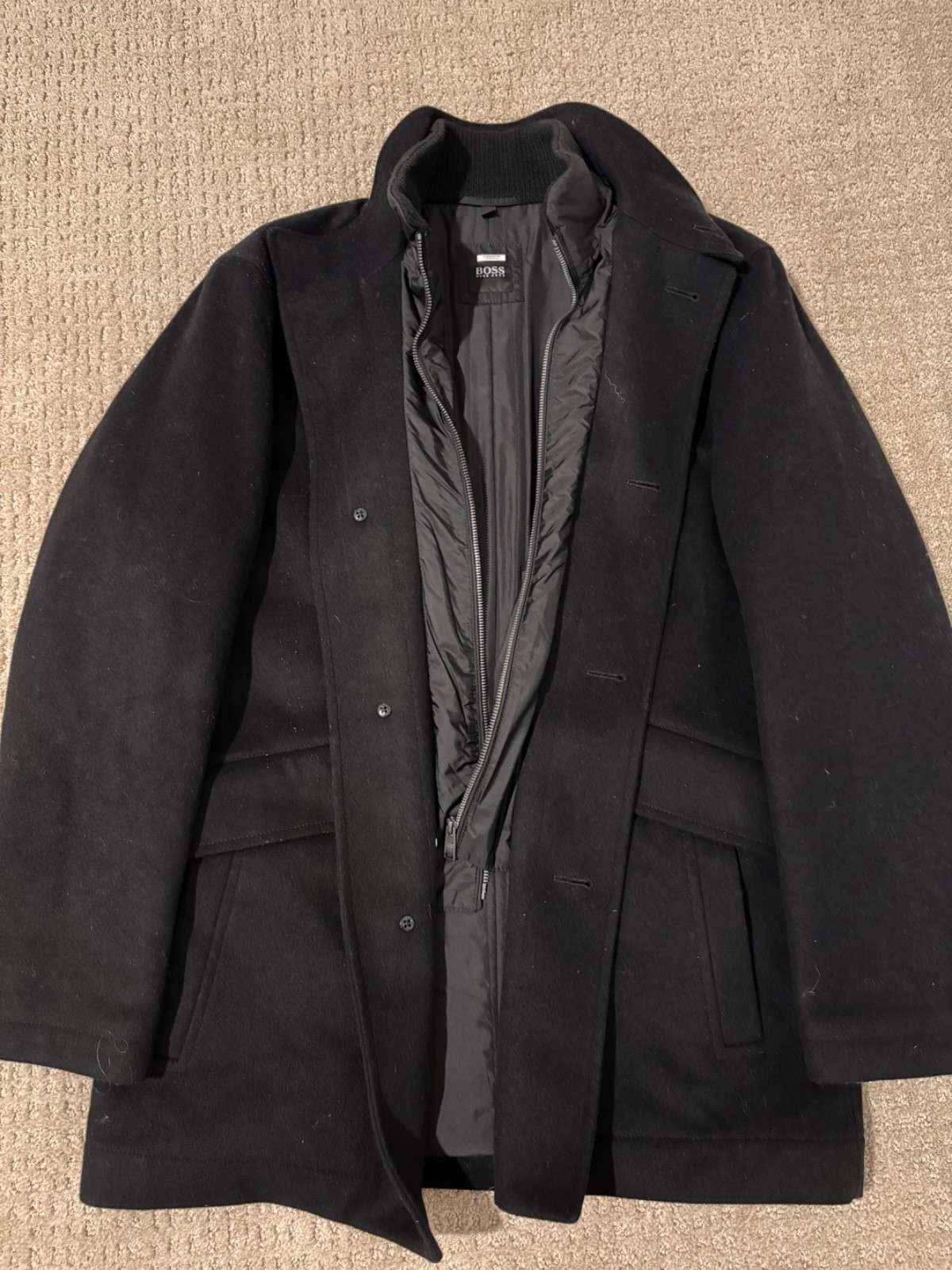 BOSS Coxtan wool-blend topcoat