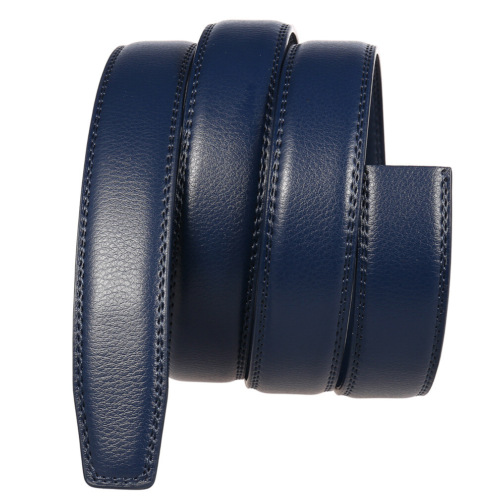 3.1cm Business Men’s Automatic Buckle Belt Multicolor Leather Ratchet Strap Gift