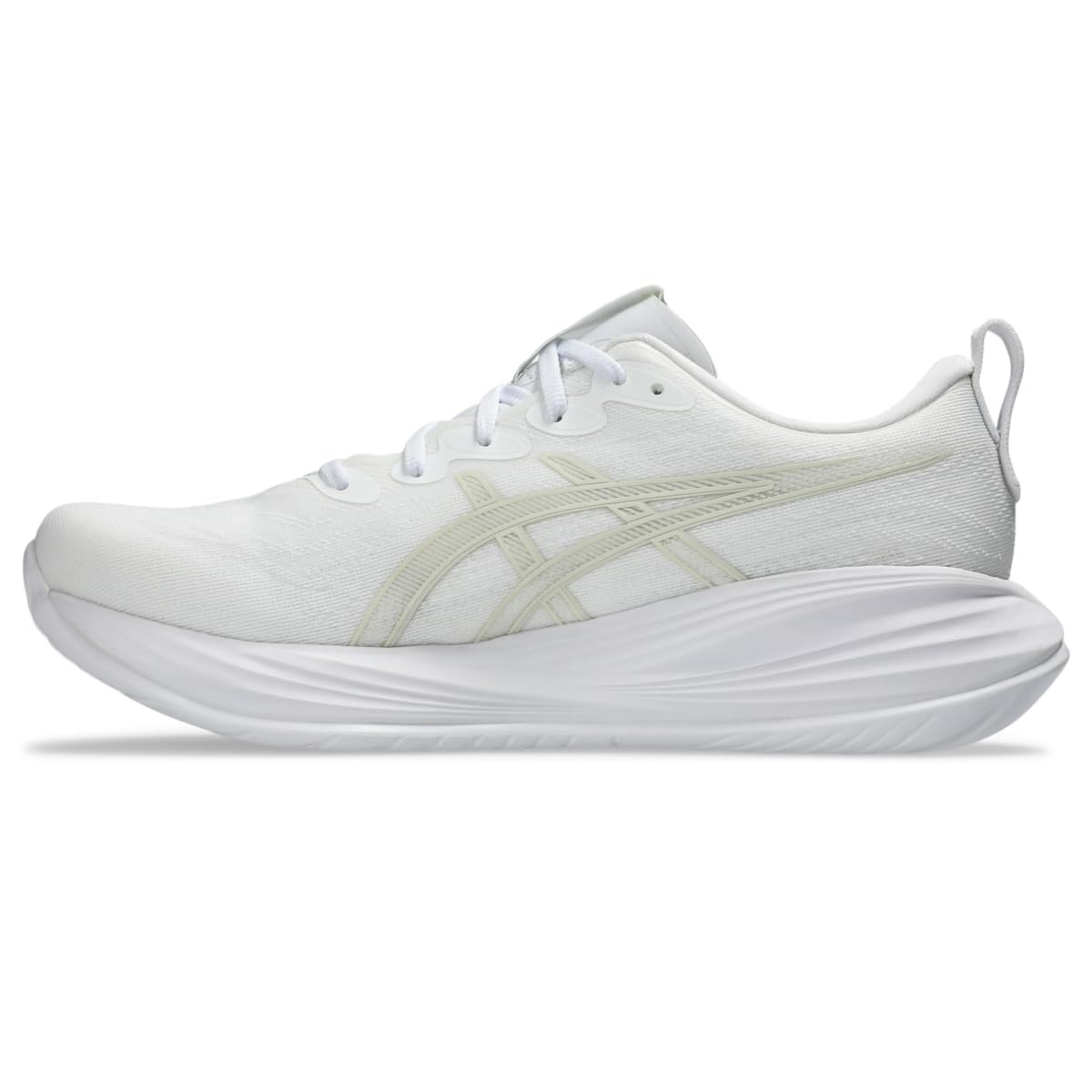 NWT ASICS Men’s Gel-Cumulus 27 Running Shoes, White/Lake Grey, Size 12