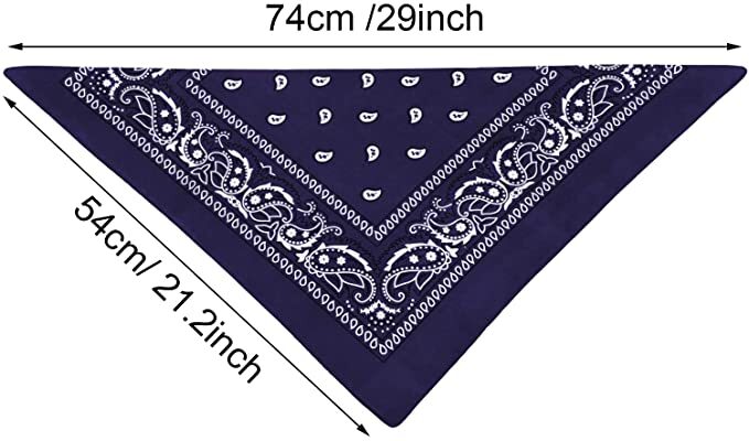 Bandana 100 Cotton Paisley Print Double-Sided Scarf Head Neck Face Mask 22″X22″