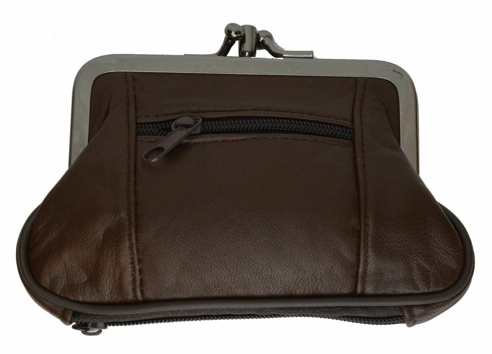 WOMEN’S COIN PURSE SIZE DOUBLE FRAME WITH 2 ZIPPER CHANGE PURSE 5″ x 3 3/16″