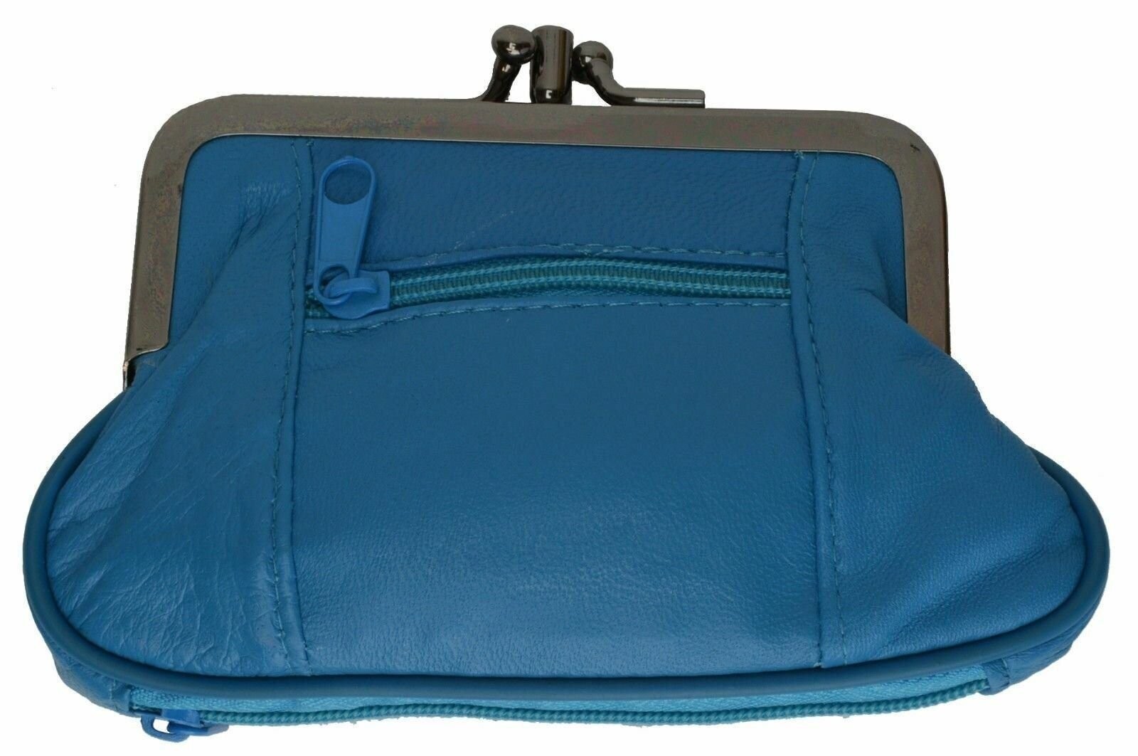 WOMEN’S COIN PURSE SIZE DOUBLE FRAME WITH 2 ZIPPER CHANGE PURSE 5″ x 3 3/16″