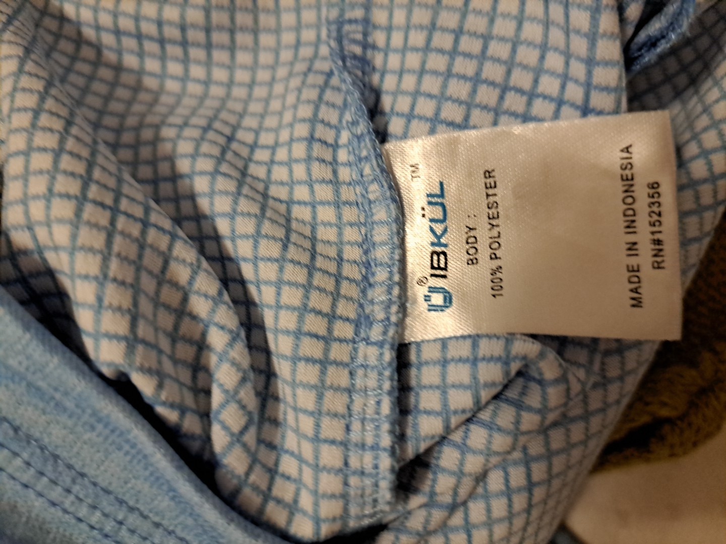Ibkul Space Dye Mini Grid Knit Pullover SPF 50 Blue Size L EUC Returns Accepted
