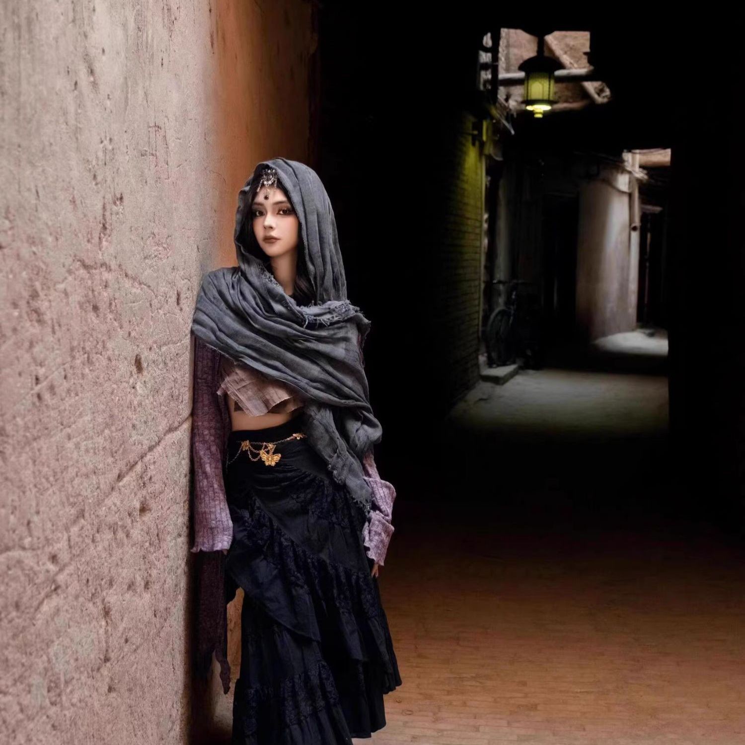 Desert Style Cotton Linen Scarf Shawl Wrap Long Head Cover for Travel Costume