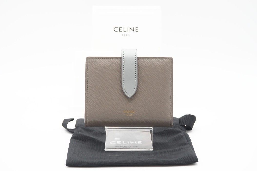 Returns accepted within 3 days CELINE Celine Leather Small Strap Wallet Bicolor
