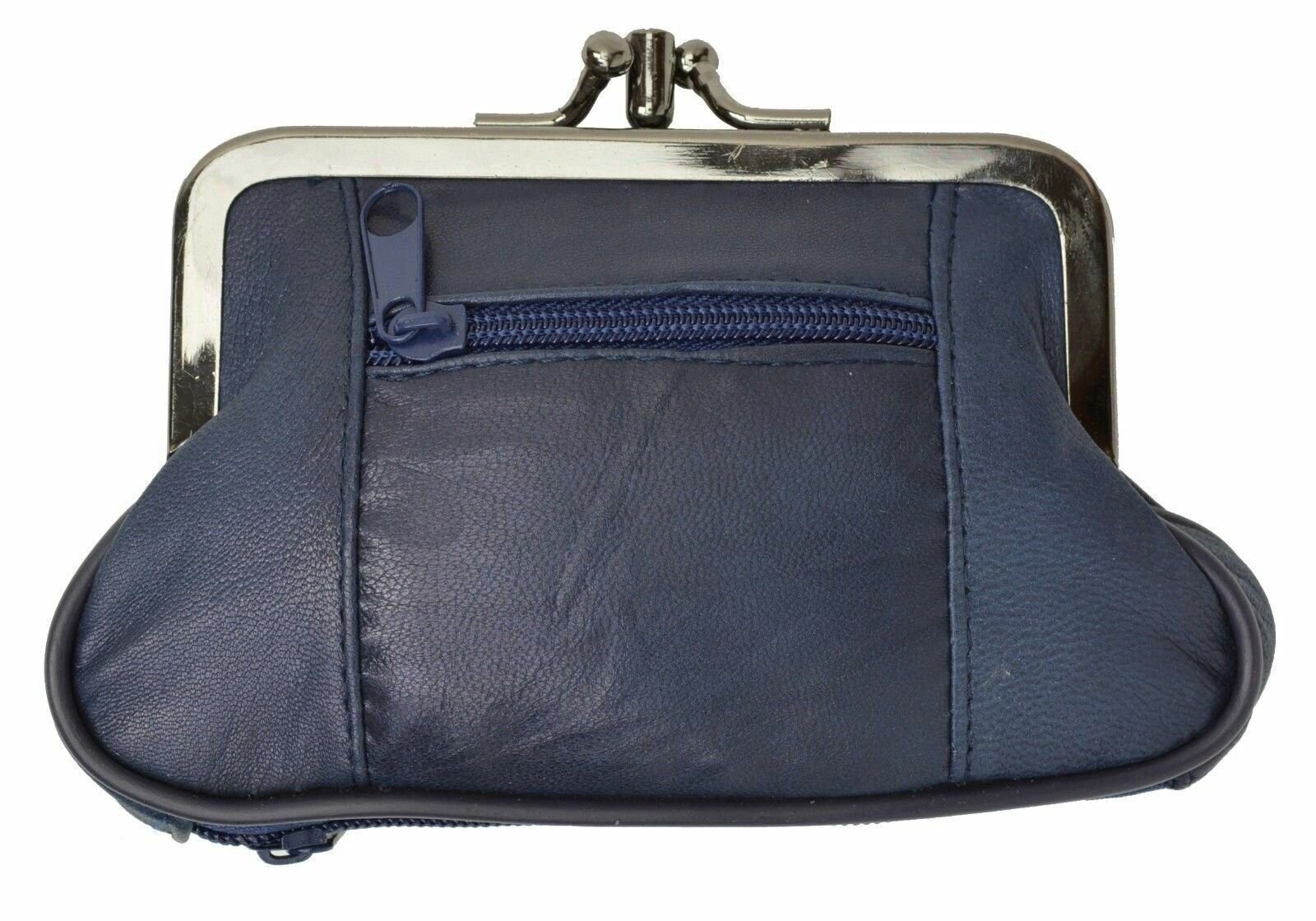 WOMEN’S COIN PURSE SIZE DOUBLE FRAME WITH 2 ZIPPER CHANGE PURSE 5″ x 3 3/16″