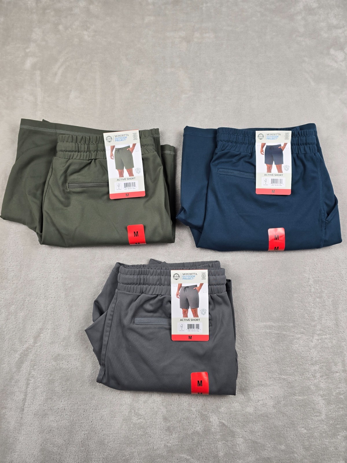 New Mondetta Outdoor Project Active Shorts Mens Zip Pocket Pick Size Color