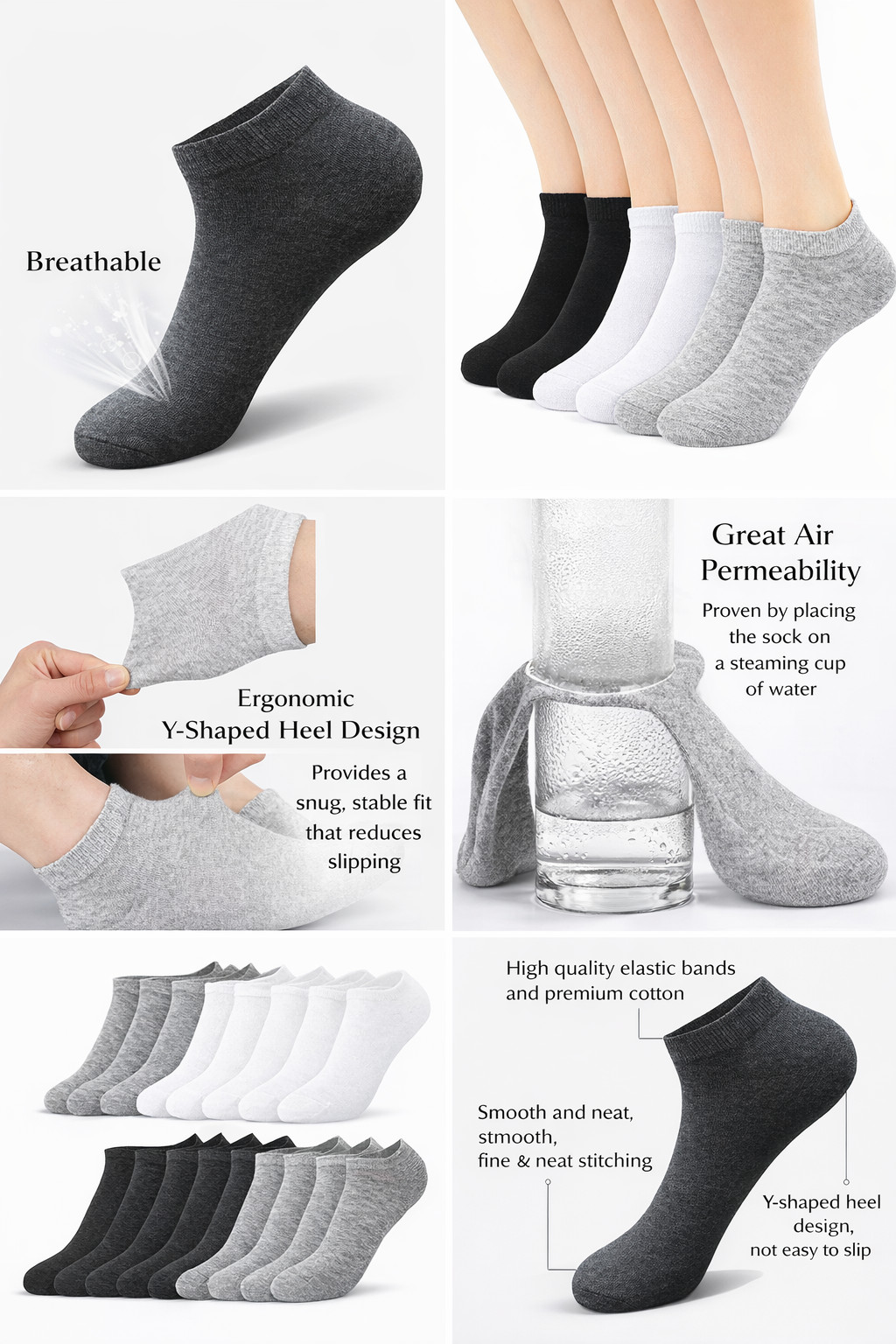 3-9 Pairs Mens Plain Solid Cotton Sports Ankle Athletic Socks Low Cut Size 8-12