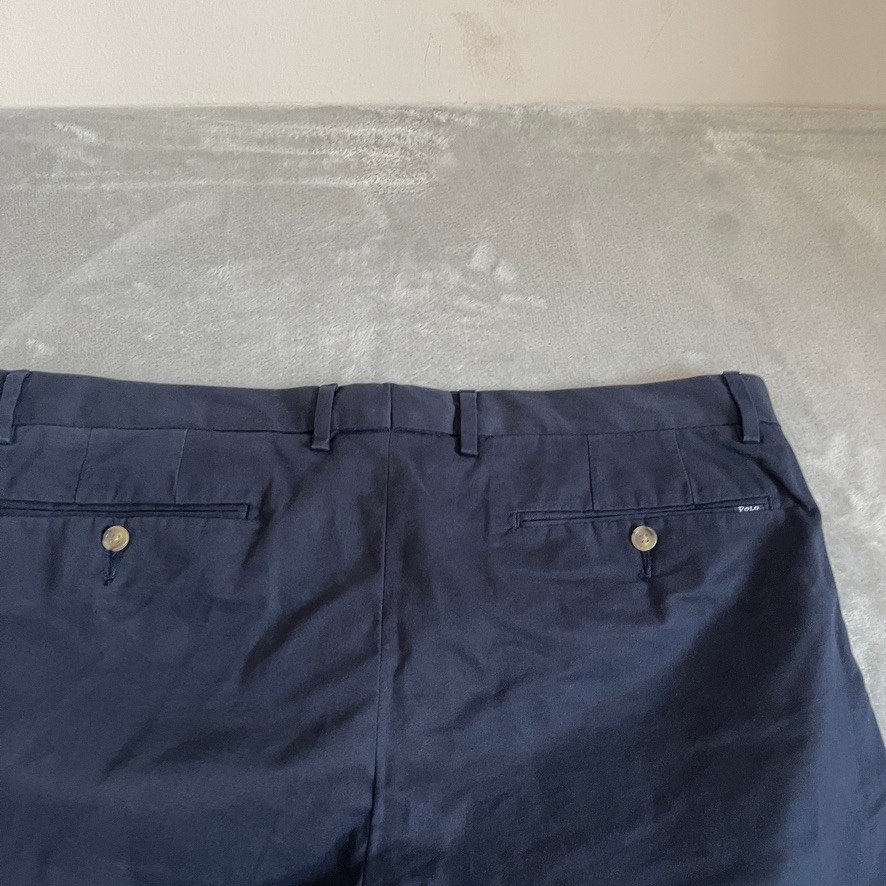Polo Ralph Lauren Chino Shorts Mens W37 Navy Slim Stretch Flat Front 9in