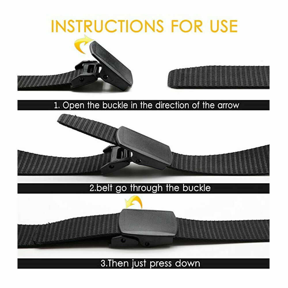 Men’s Plastic Cam Buckle Nylon Canvas Tactical Waistband Webbing Military Belt