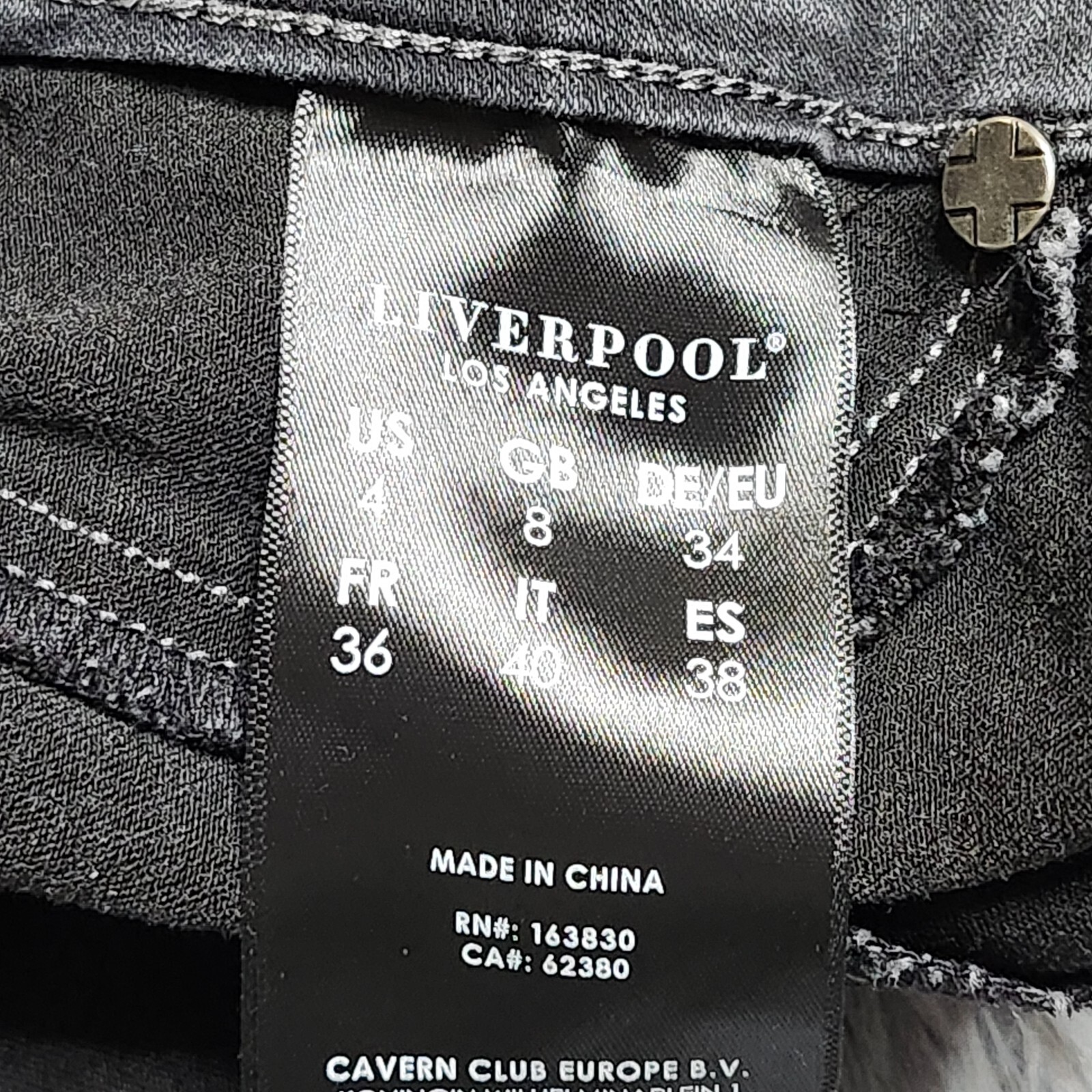 Liverpool The Skinny Pull On Jean Sz 4 / 27 Meteorite Gray Stretch Jegging Jeans