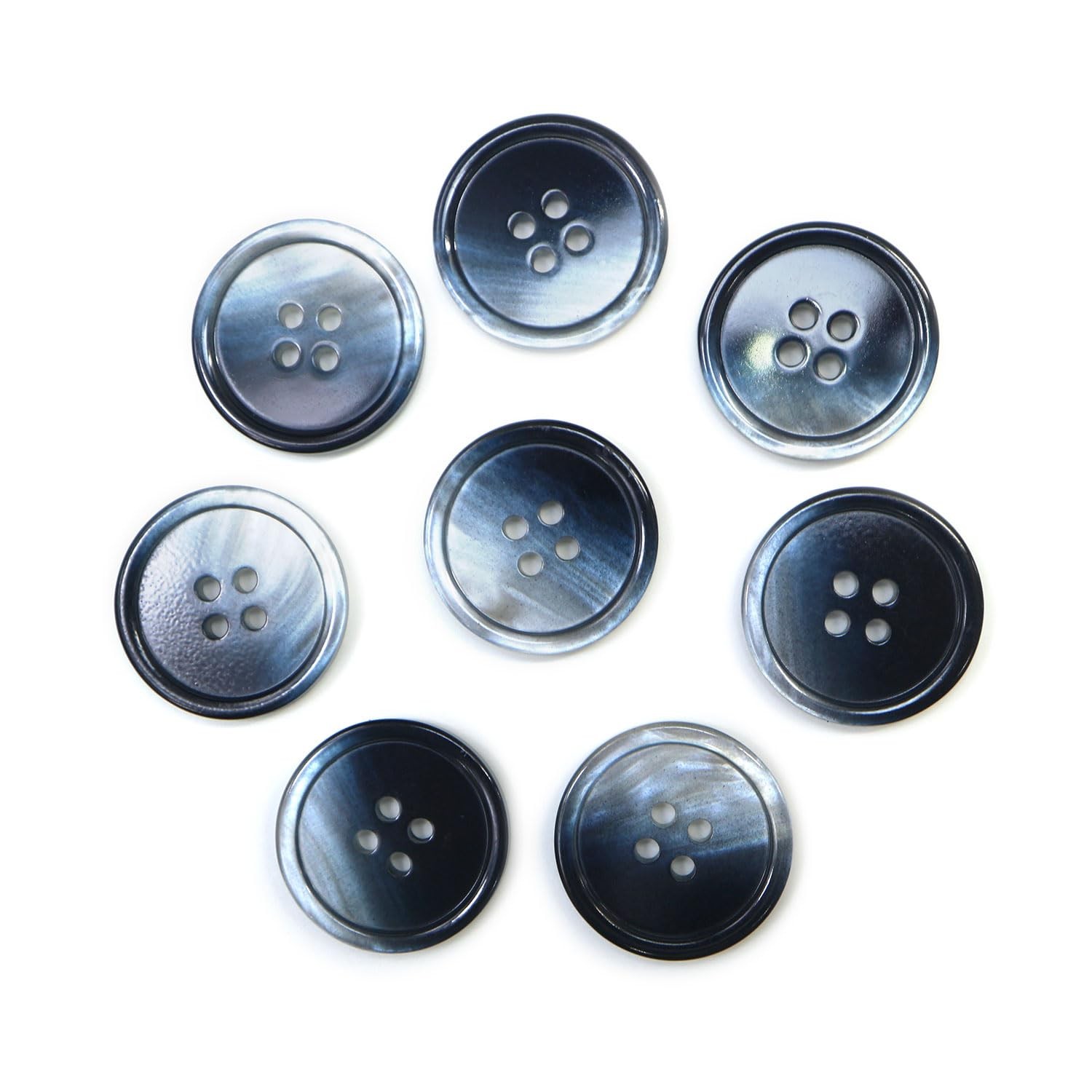 Gradient Four Hole Button Dark Navy Suit Coat 8 Pieces 23mm B-685