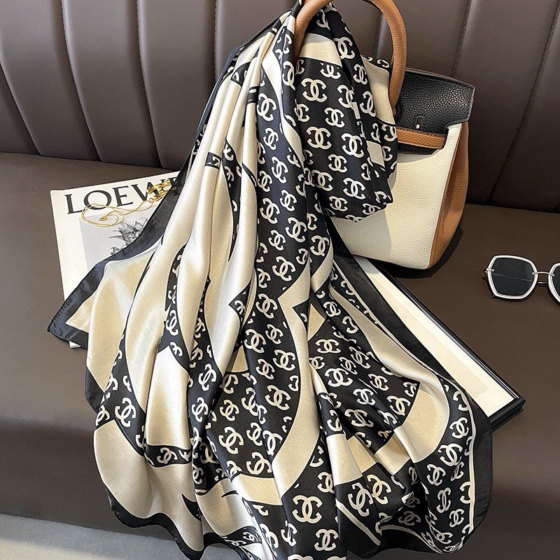 Luxury Silk Feel Scarf 180x90cm Soft Lightweight Wrap Shawl for Women’s