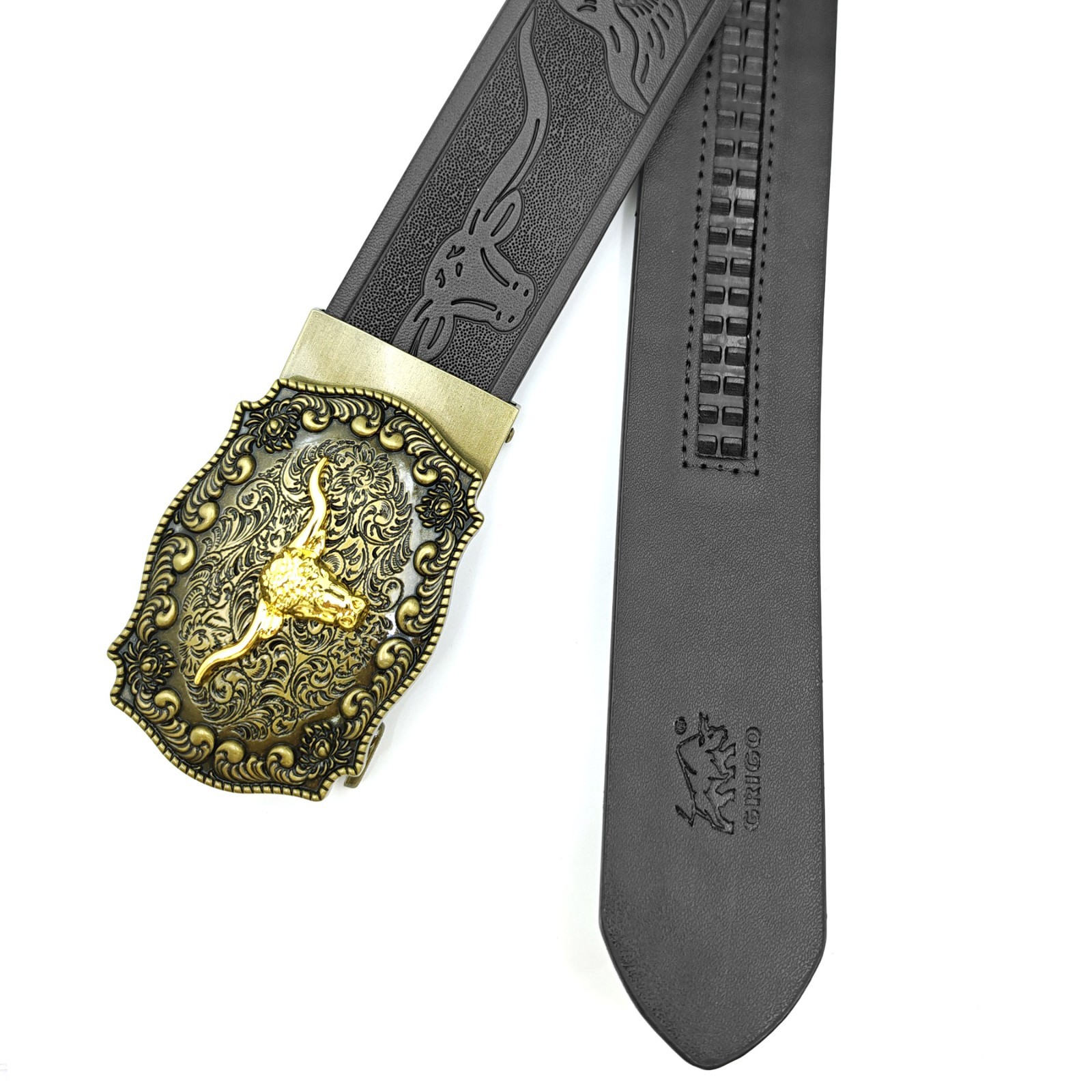 Western Belt Handmade Strap Men Full Grain Leather Automatic Cowboy Rodeo Belt
