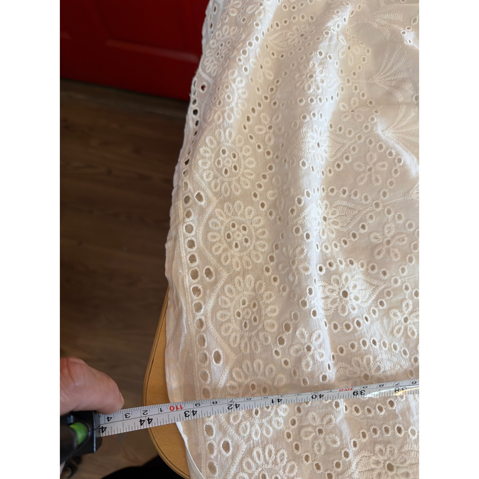 Vada Goldman White Eyelet Midi Dress Made in Italy Summer Boho Embroidered L