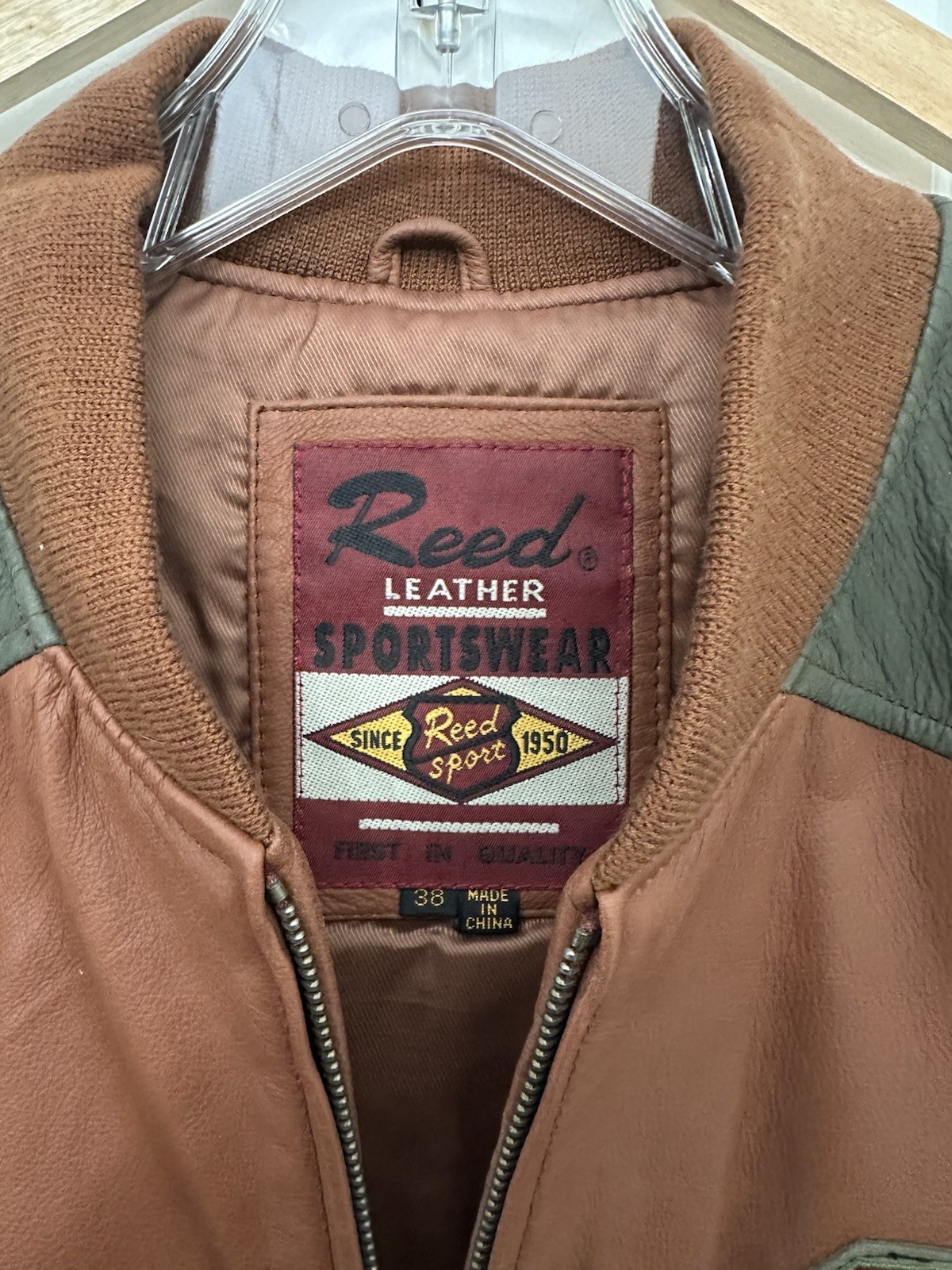 Corvette – Reed Men’s Leather Bomber Jacket Full Zip Brown