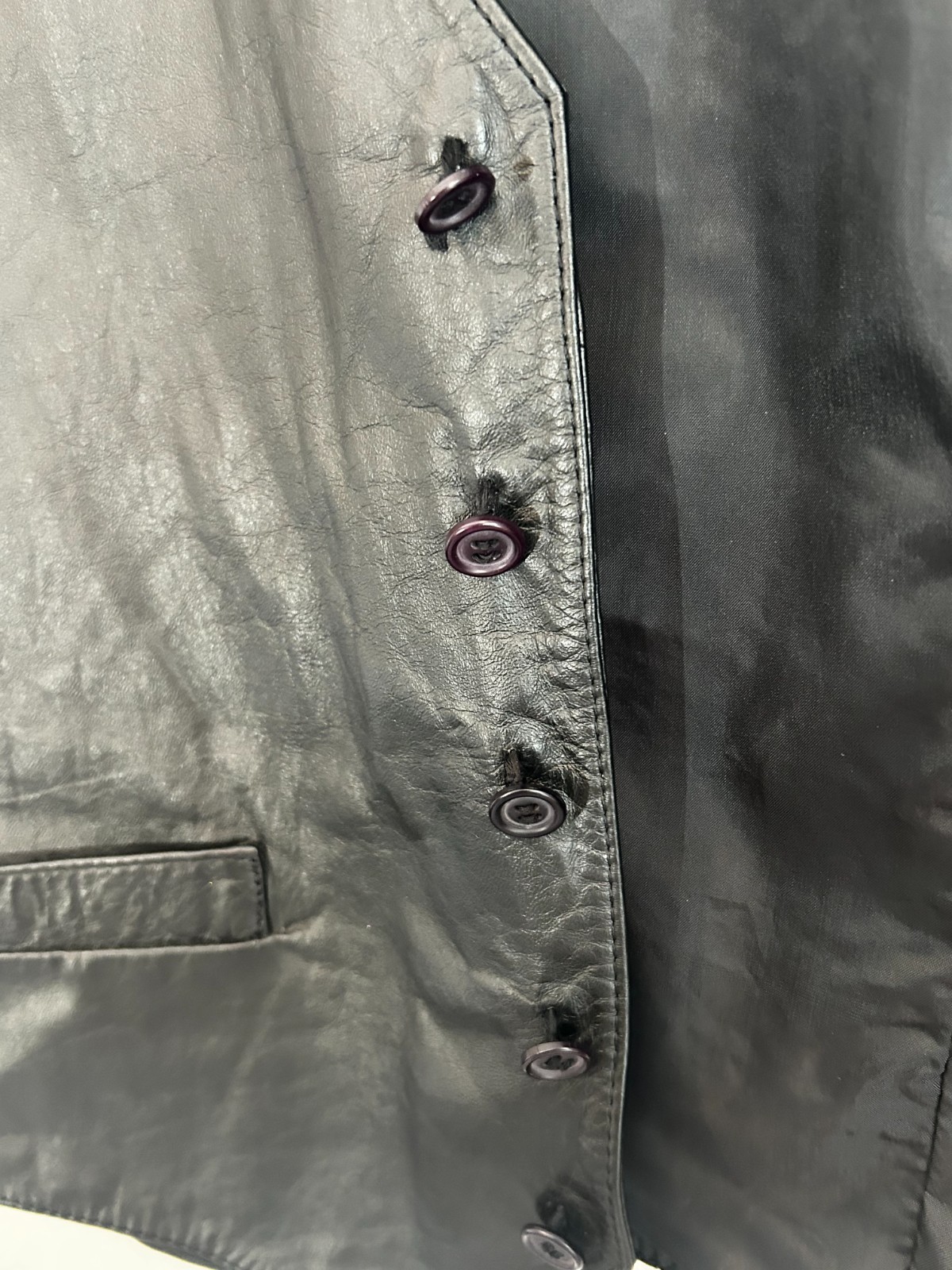 Vintage Men’s Black Leather Vest Bermans Size 38 Biker Motorcycle Western 108