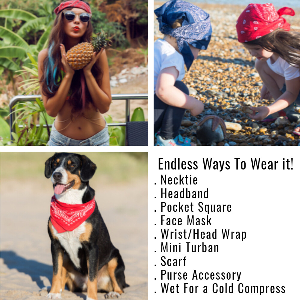 Solid 100% Cotton Unisex Bandana