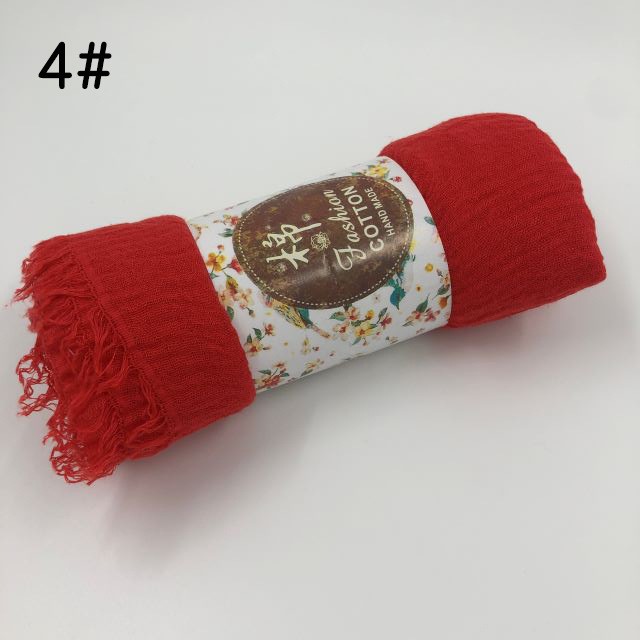 Women Head Scarves Autumn Long Scarf Cotton Hijab Spring Shawl Wrap Solid Linen
