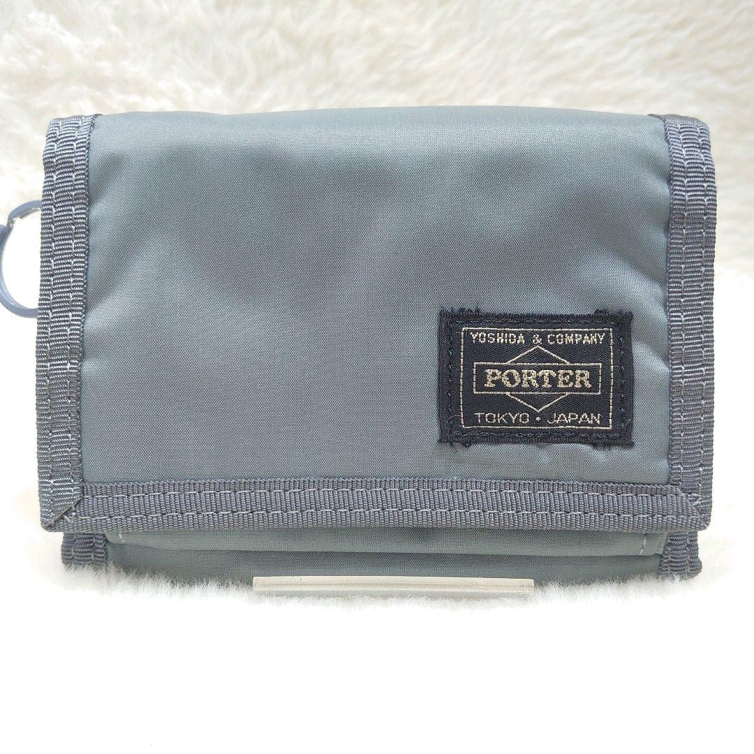 Porter Capsule Trifold Wallet Gray Rare Old Model Nylon Used