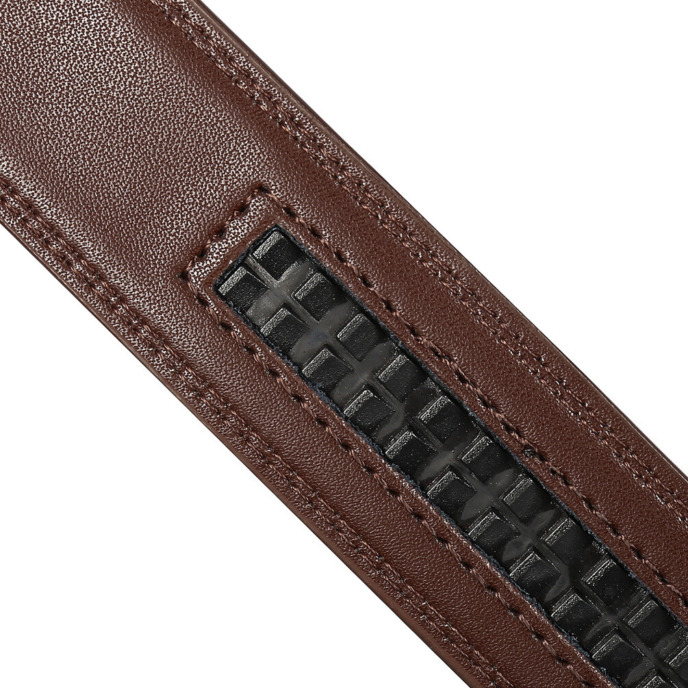 3.1cm Business Men’s Automatic Buckle Belt Multicolor Leather Ratchet Strap Gift