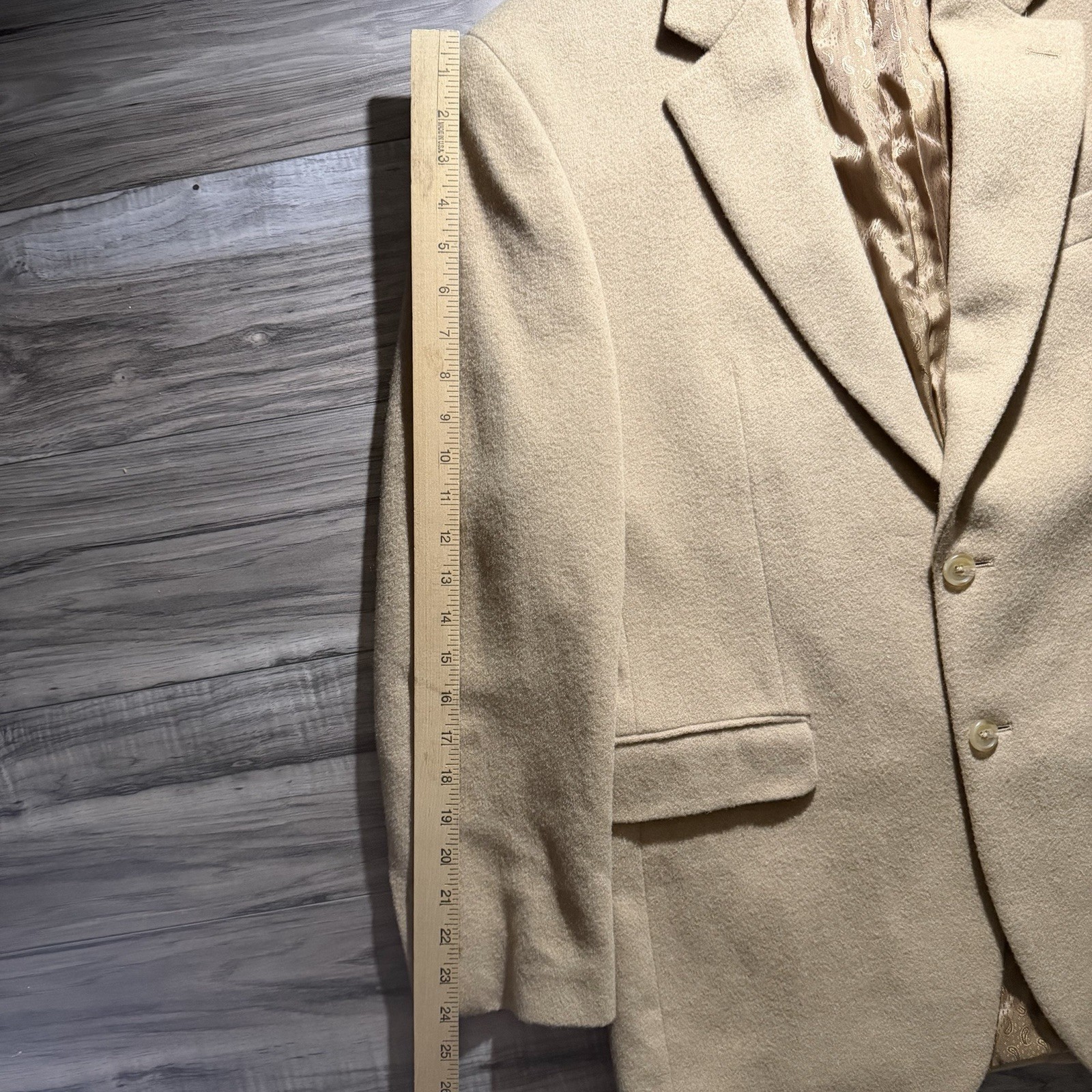 Ralph Lauren Loro Piana Italy Camel Hair Tweed Sport Coat / Blazer 38R Beige Tan