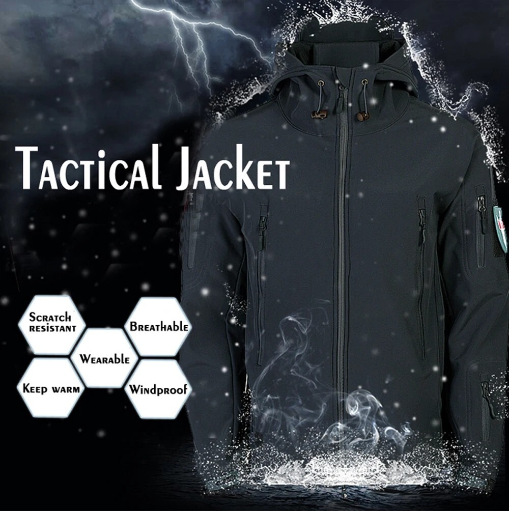 Mens Jacket Winter Military Tactical Waterproof Warm Soft Shell Windbreaker US