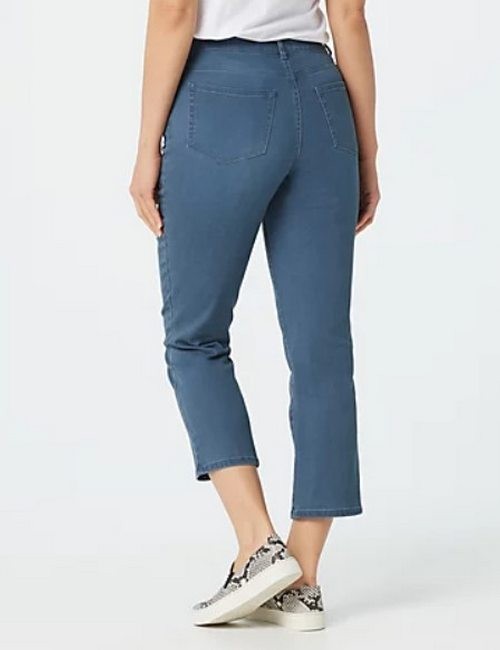 LOGO Lori Goldstein Pink Baby Bootcut Colored Denim Cropped Jean New