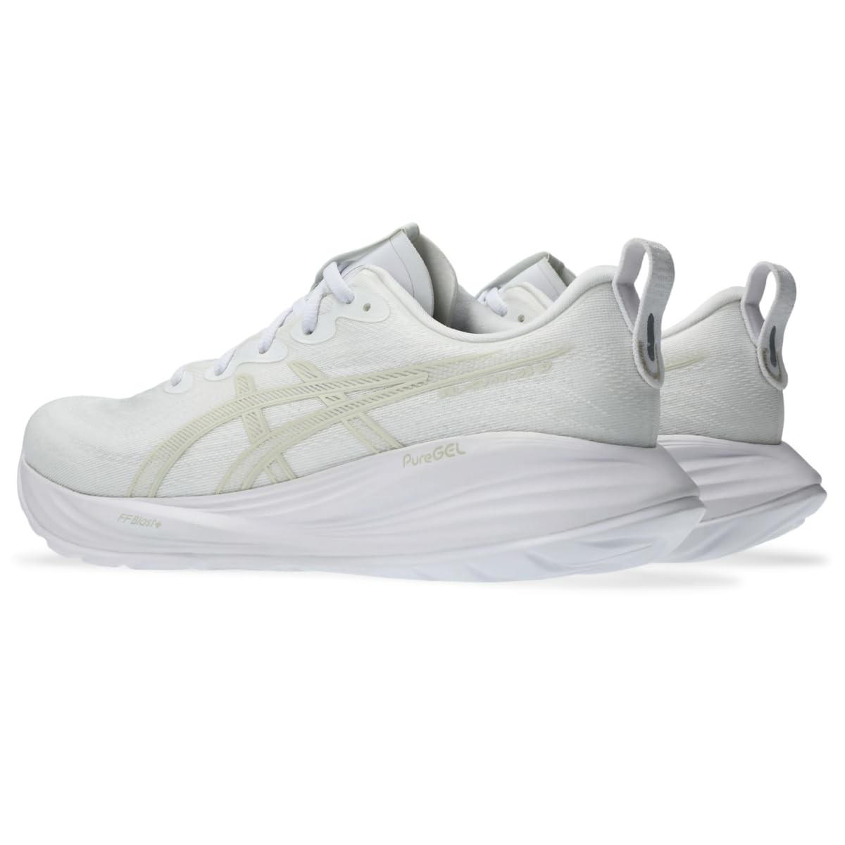 NWT ASICS Men’s Gel-Cumulus 27 Running Shoes, White/Lake Grey, Size 12
