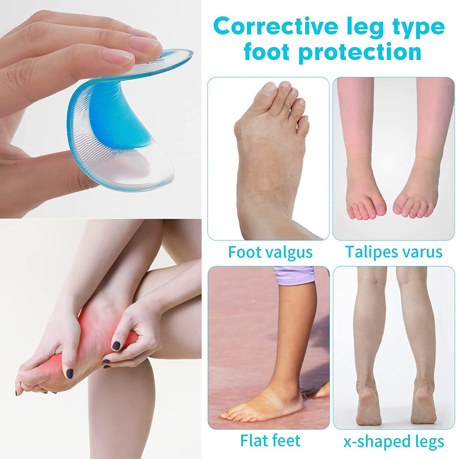 Gel Arch Support Insoles Silicone Orthotic Heel Insert Cushion Plantar US Seller