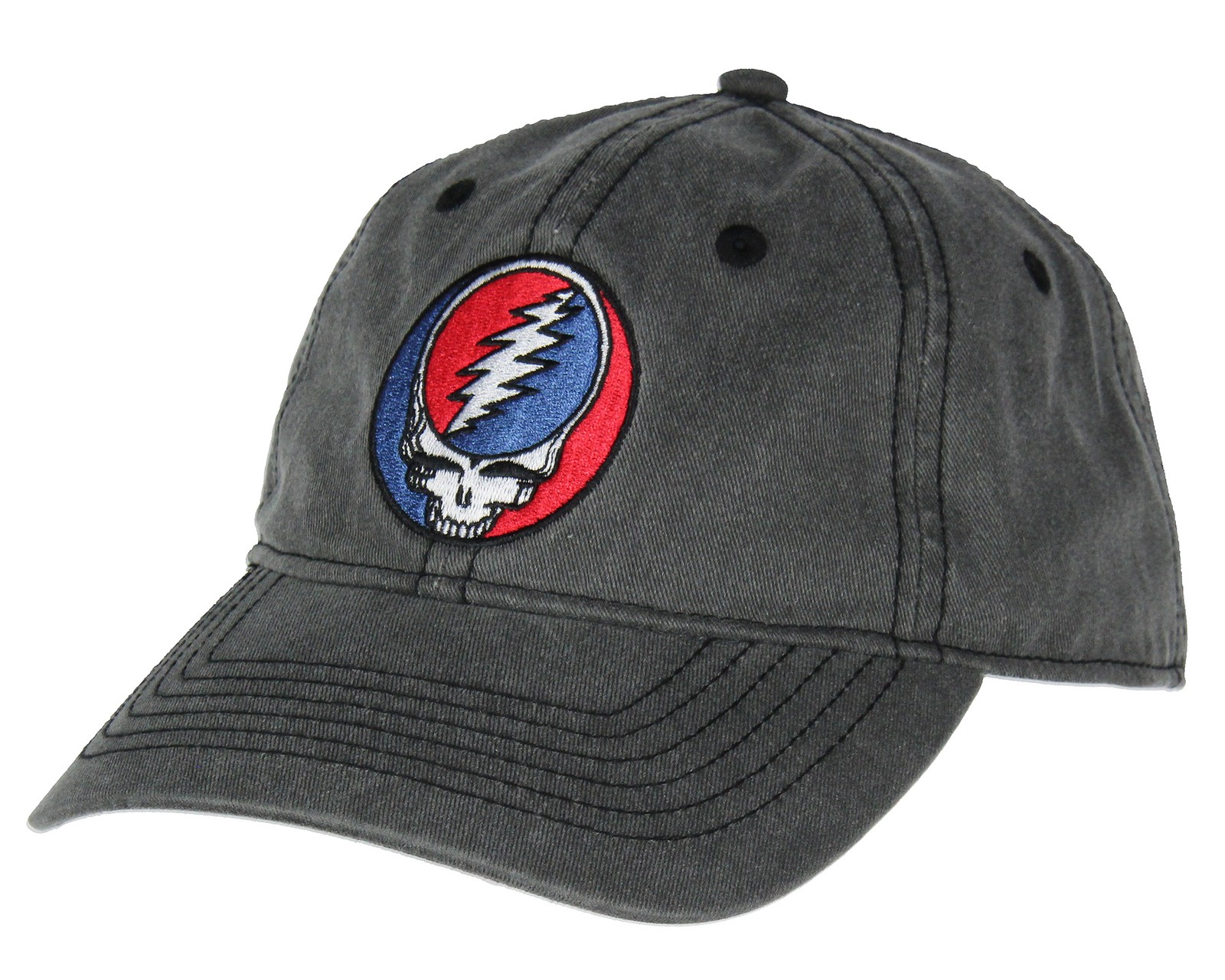 Grateful Dead Embroidered Steal Your Face Logo Adjustable Strap Slide Dad Hat