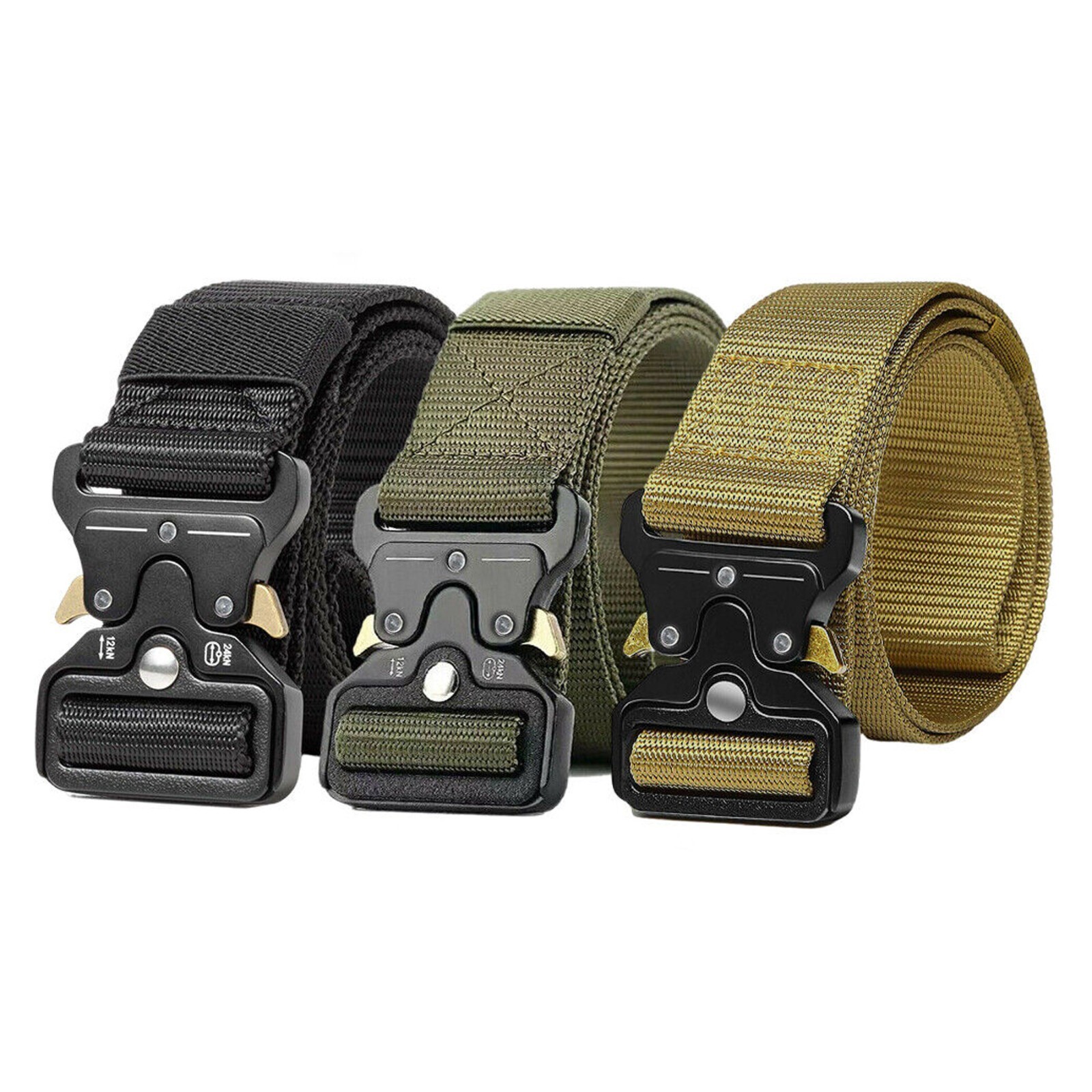 MEN Casual Military Tactical Army Adjustable Quick Release Belts Pants Waistband