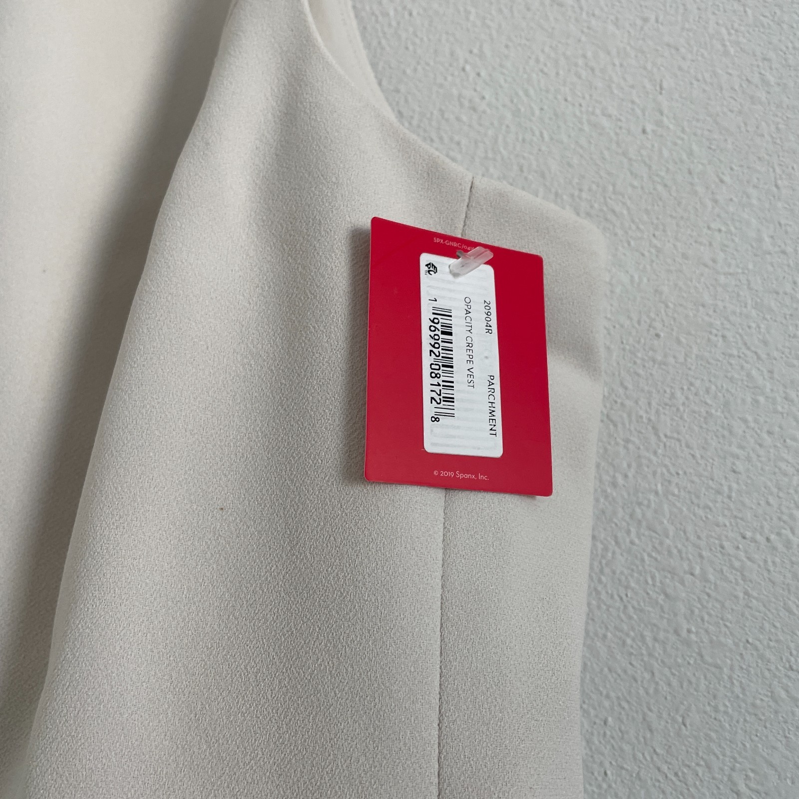Spanx Crepe Vest Womens XL Tailored 3-Button Capsule Classic Office Parchment