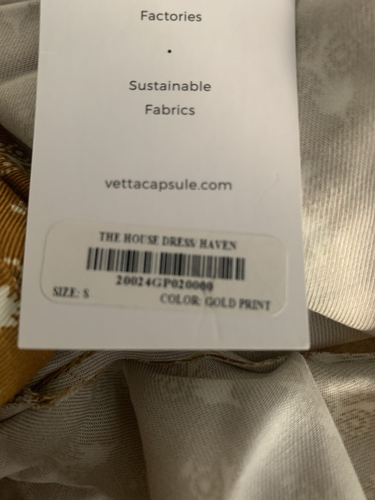 NWT VETTA Capsule Womens Small Gold Print The House Dress Haven Convertible Maxi