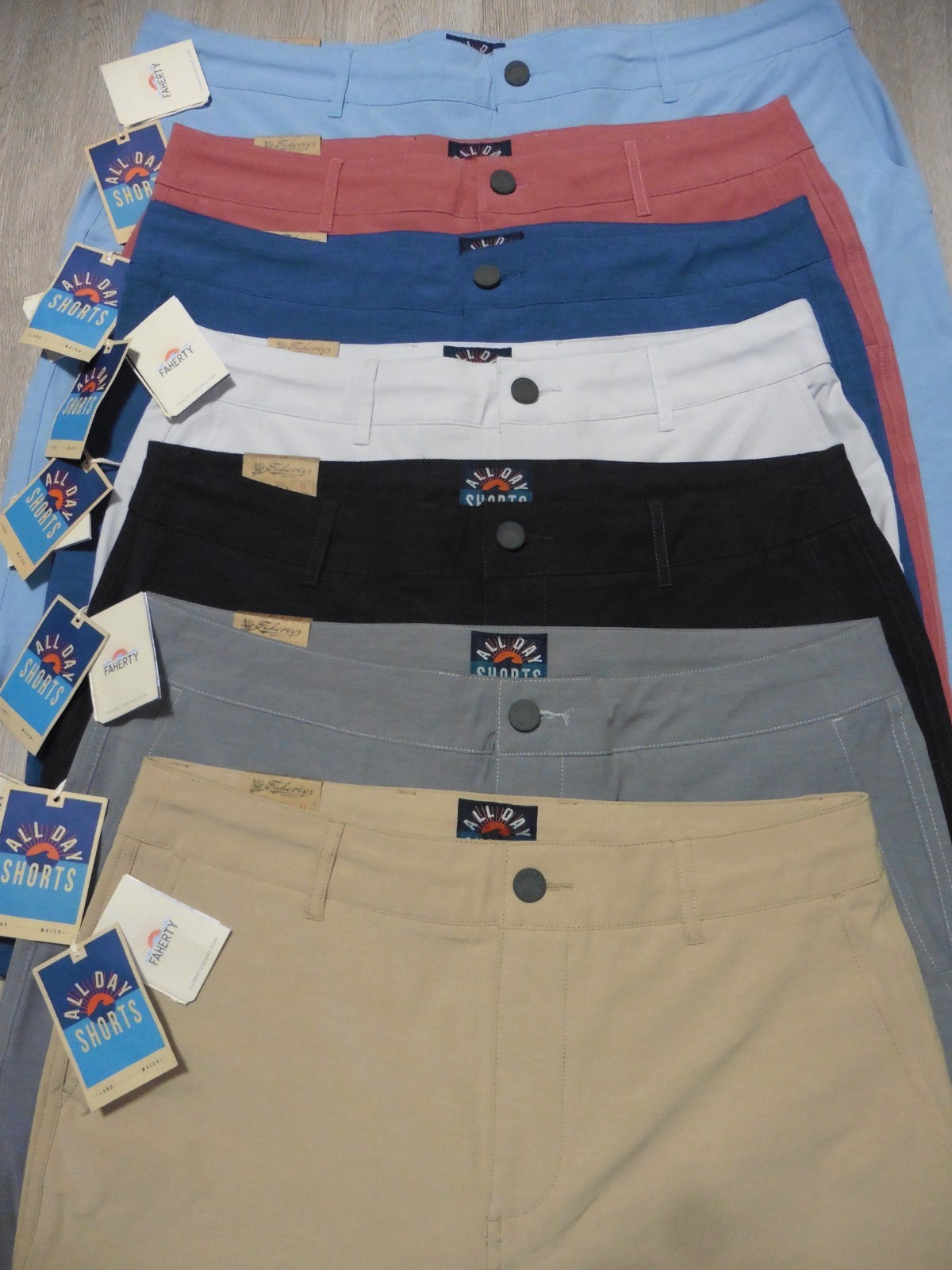 FAHERTY Mens ALL DAY SHORTS 2.0 PERFORMANCE GOLF 9″ BELT LOOP & HYBRID BELTLESS