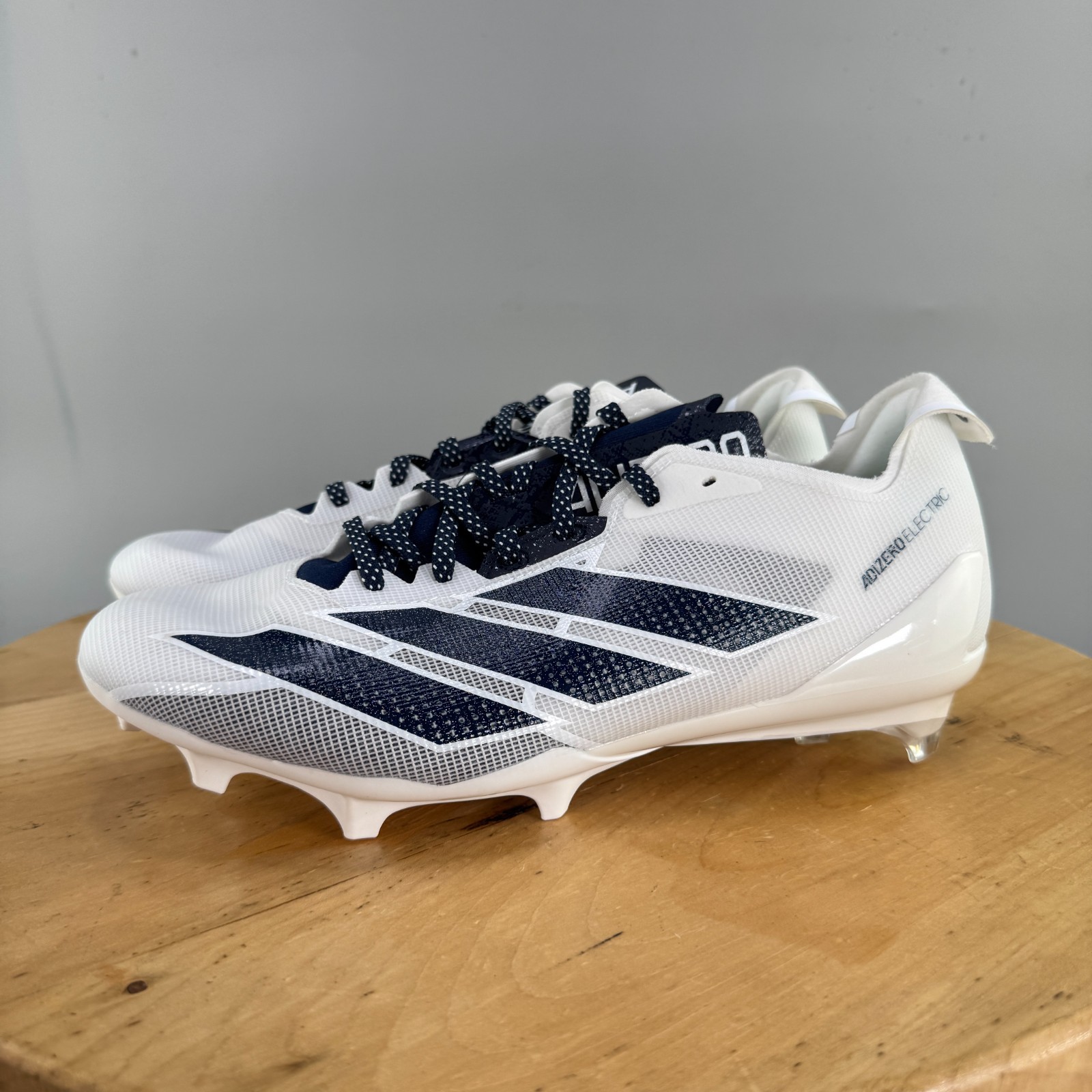 adidas Adizero Electric Mens Size 11 Football Cleats White Navy Blue NEW