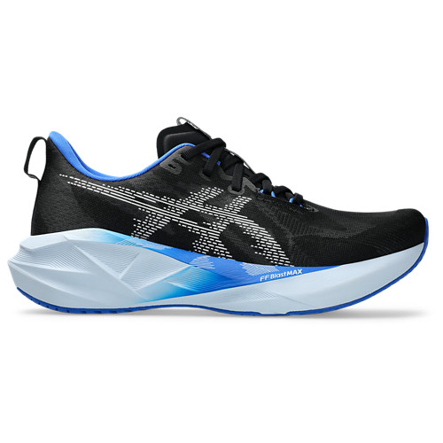 ASICS Novablast 5 Running Shoes Sneaker Black Cobalt Burst Blue EUC Mens Sz 8-13