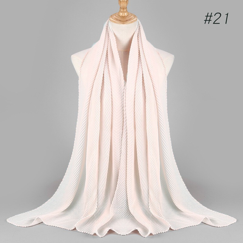 Lady Fold Wrinkle Muslim Cotton Wrap Scarf Linen Headscarf Fashion Hijab Shawl