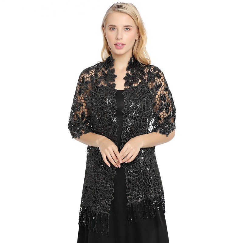Sequin Tassel Shawl Water Soluble High-End Evening Gown Shawl Cheongsam Women