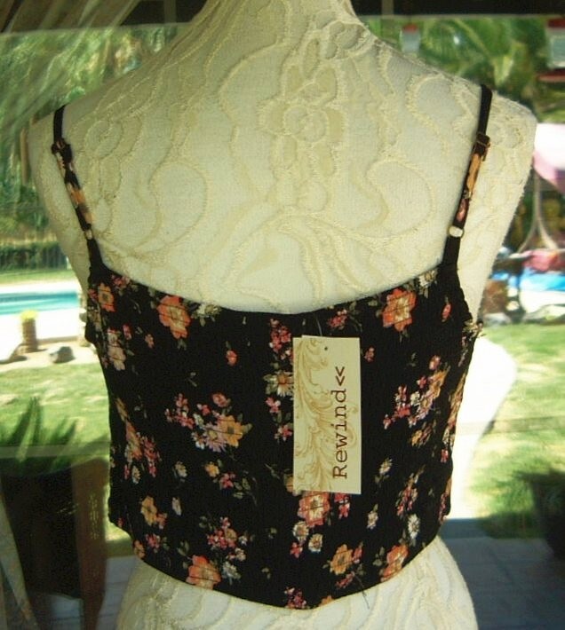 New Front Knot Elastic Back Adjustable Straps Shorty Top Sz XL Juniors