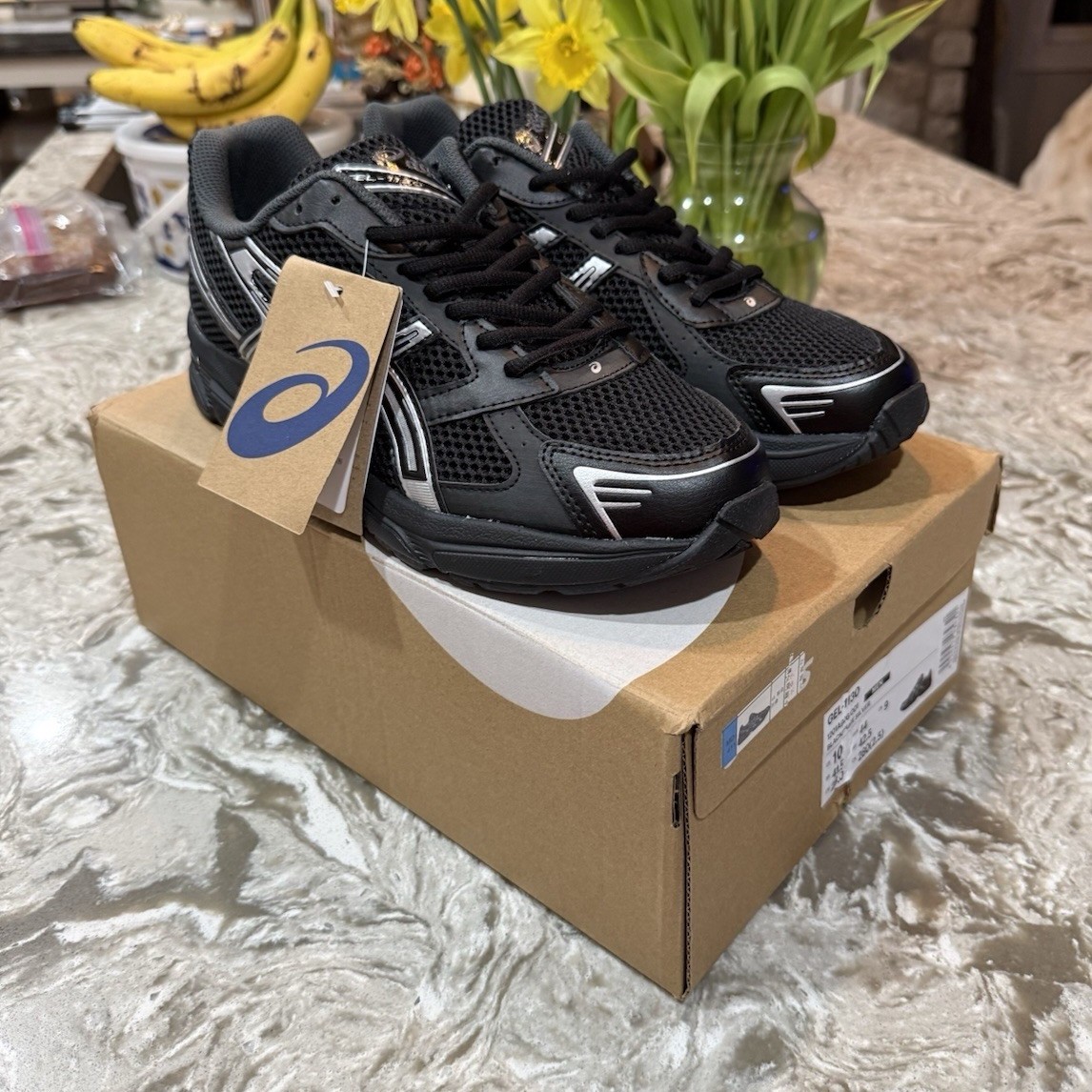 ASICS GEL-1130 Men’s Low Top Mesh Lace-Up Sneakers Black/Pure Silver 2023