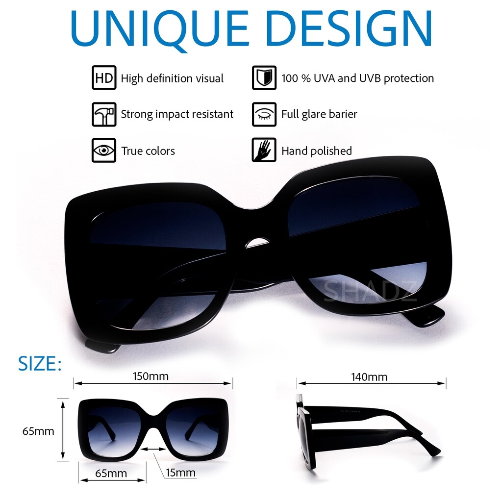 Sunglasses “JACKIE” Large Oversized XL Square Lady Women Retro Vintage GAFAS