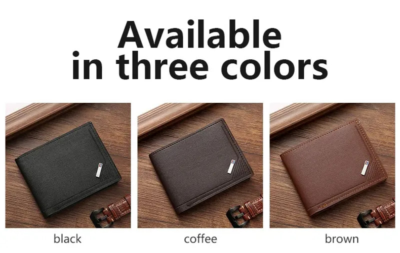 Engrave Custom Name Men’s Short Frosted Leather Wallet Multi-Slot Coin Pocket