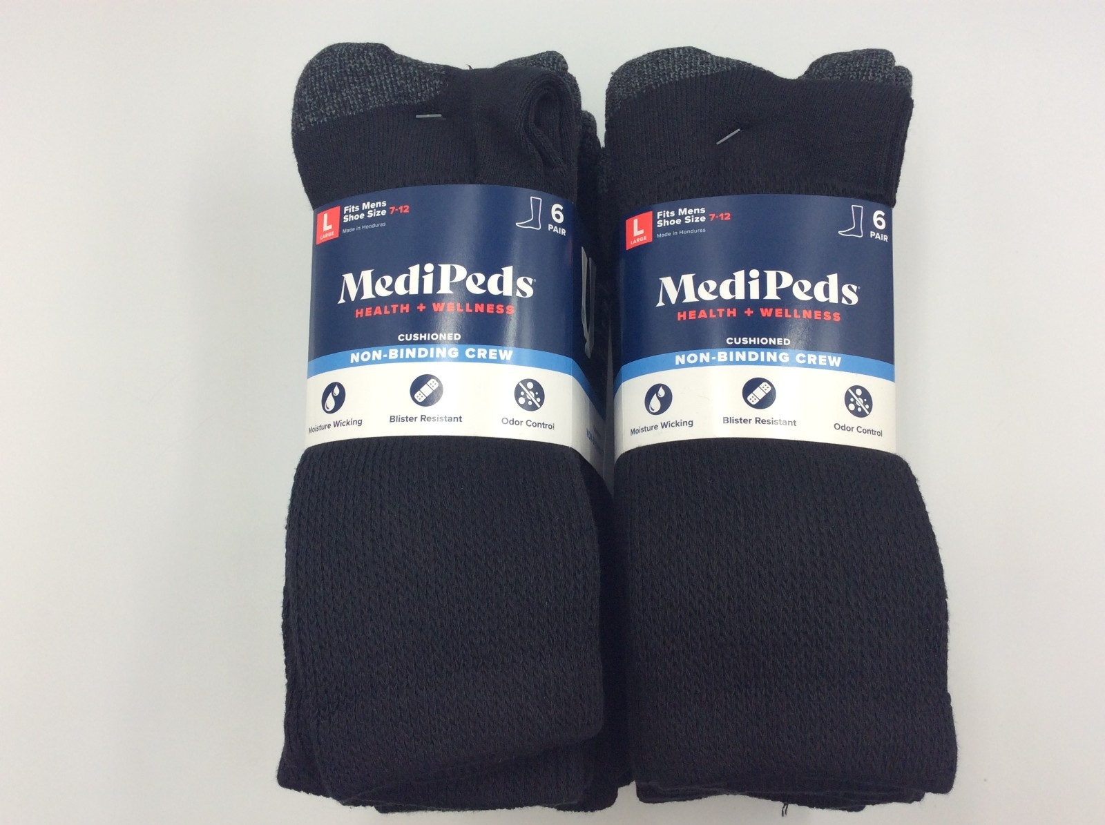 MediPeds Men’s Non-Binding Crew Socks, 12-Pairs, Large Shoe Size 7-12🎈FREE SHIP