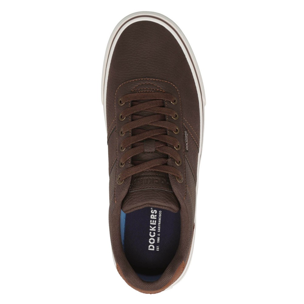 Dockers Mens Hobbs Wax Synthetic Leather Casual Lace-up Sneaker