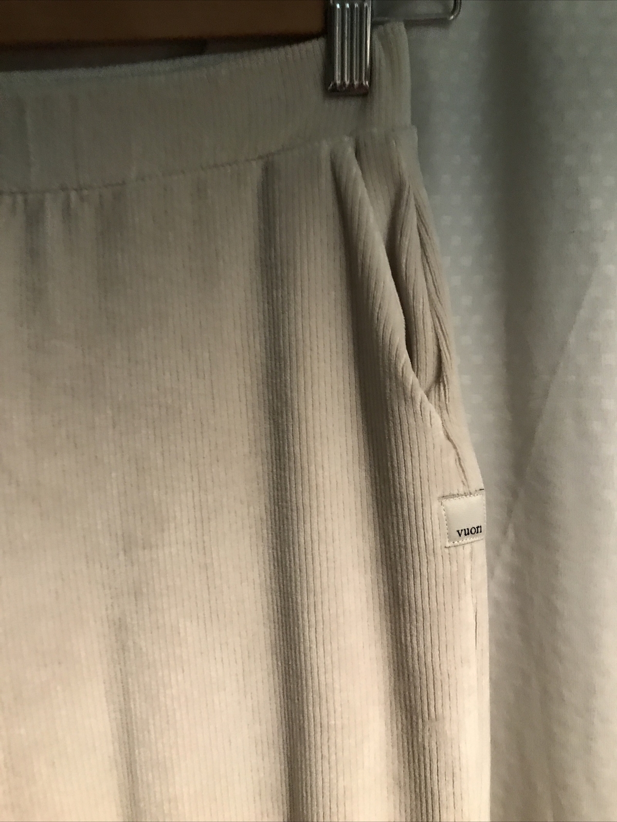 VUORI Velour Velvety Cream Color Wide Leg Pants Size XS Inseam 28,5 In