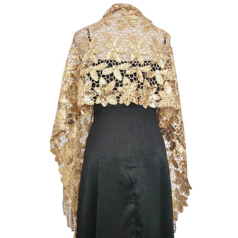 Sequin Tassel Shawl Water Soluble High-End Evening Gown Shawl Cheongsam Women